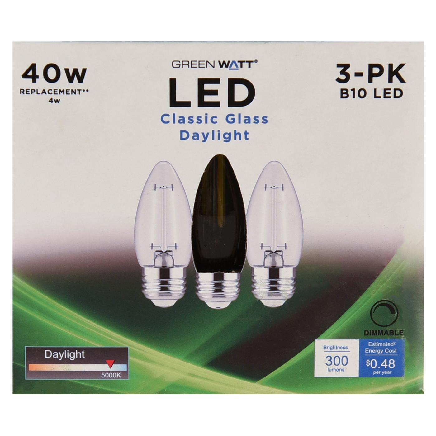 Green Watt B10 40-Watt Clear E26 LED Light Bulbs - Daylight; image 2 of 4