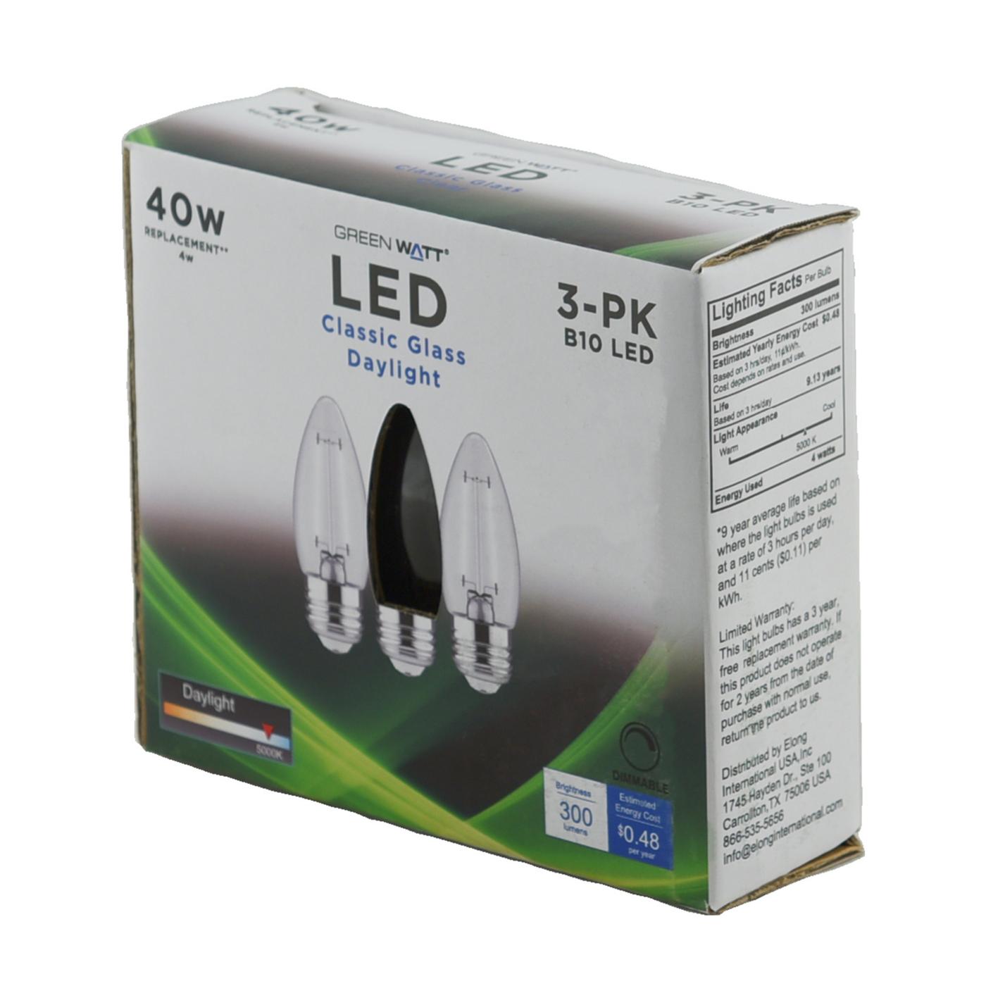 Green Watt B10 40Watt Clear E26 LED Light Bulbs Daylight Shop