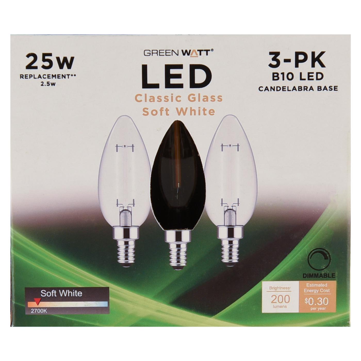 Green Watt B10 25-Watt Clear E12 LED Light Bulbs - Soft White; image 2 of 4