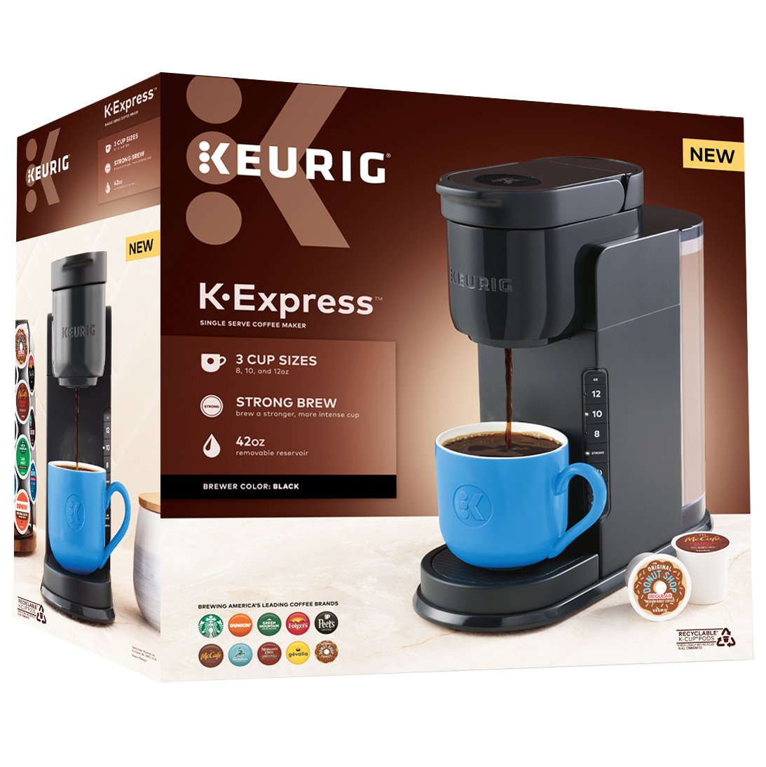 Keurig K Mini Basic Black Single Serve Coffee Maker with automatic