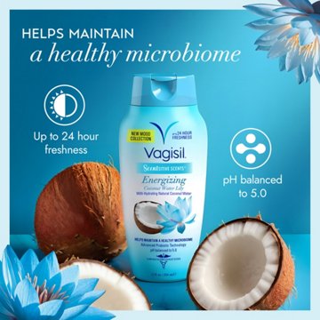 Vagisil Sensitive Scents Daily Intimate Wash - Energizing Coconut Water Lily, 12 oz
