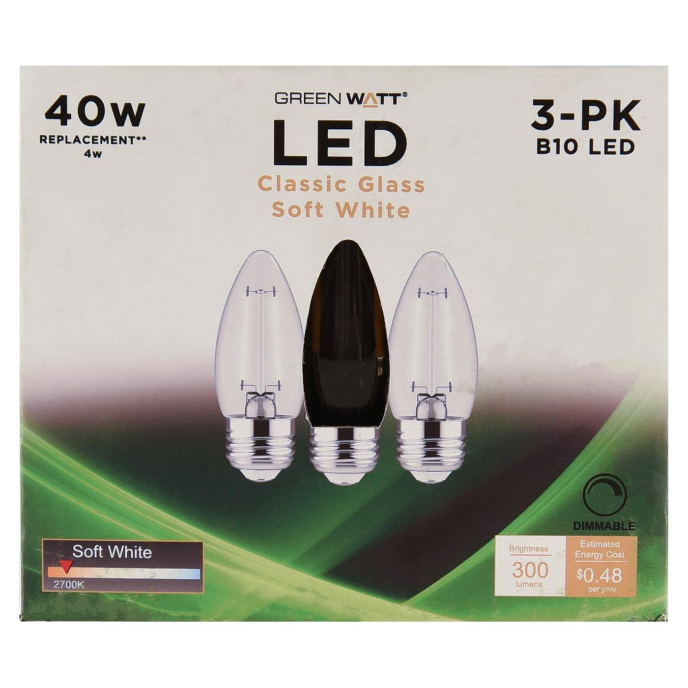 Green Watt B10 40-Watt Clear E26 LED Light Bulbs - Soft White; image 2 of 4