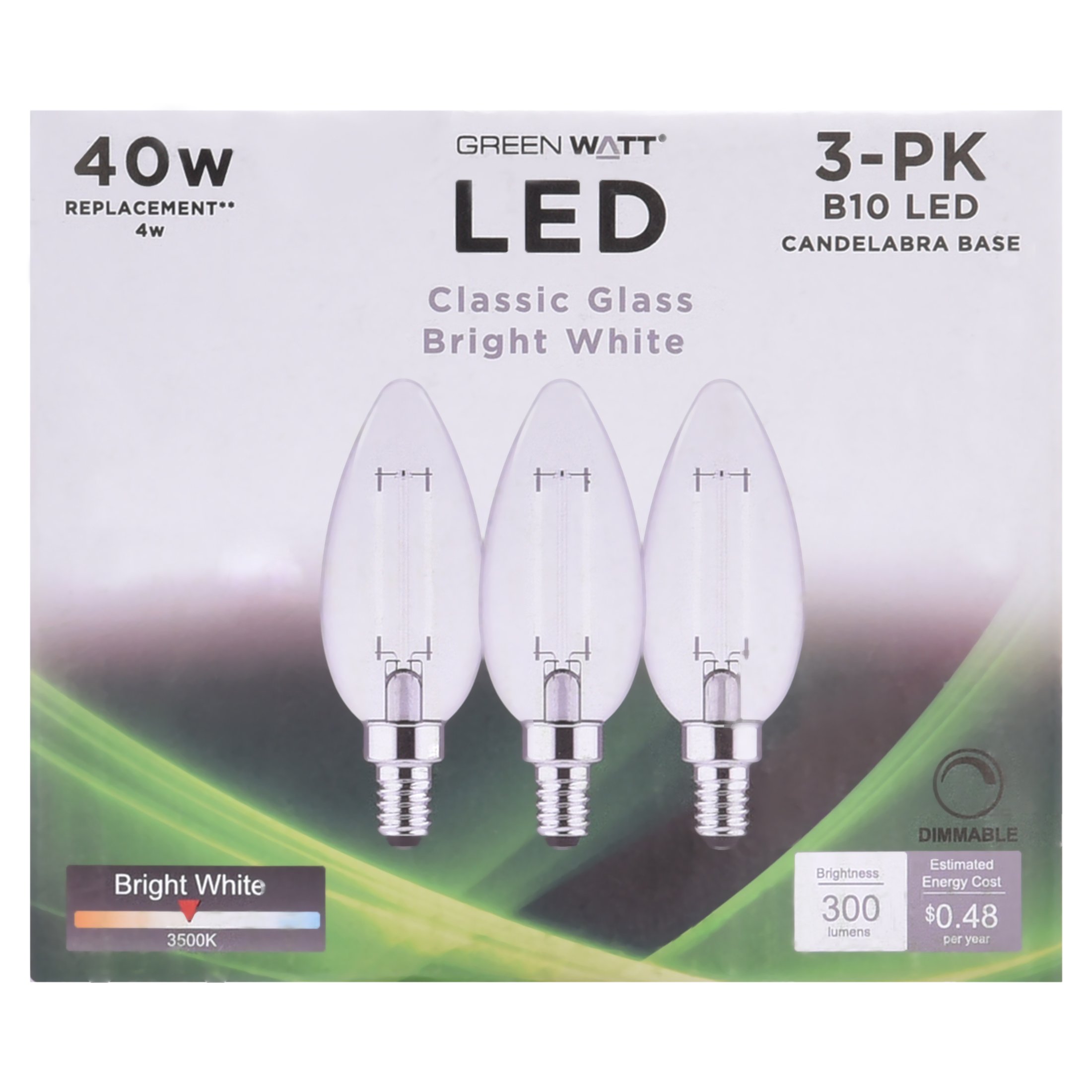 Green Watt B10 40Watt Clear E12 LED Light Bulbs Bright White Shop
