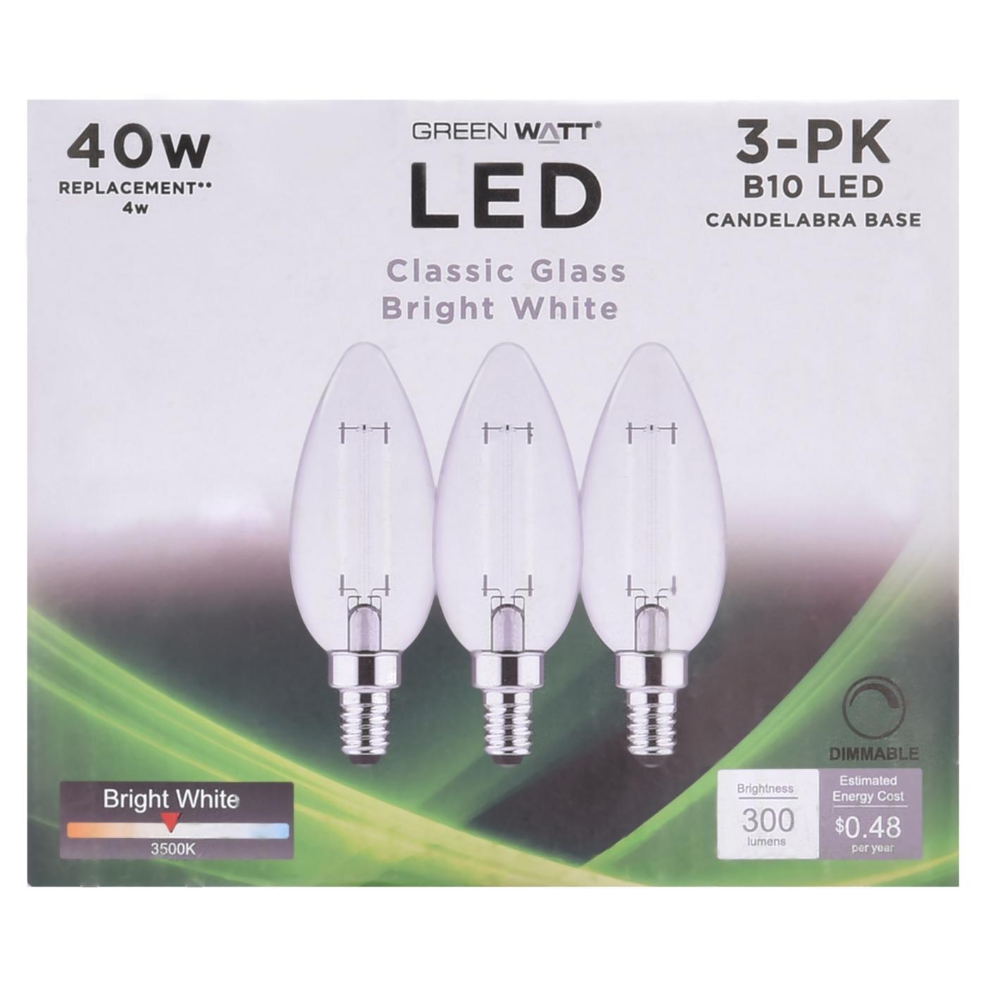 Green Watt B10 40-Watt Clear E12 LED Light Bulbs - Bright White; image 1 of 3