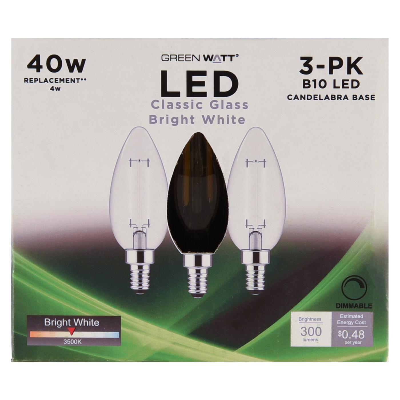 Green Watt B10 40-Watt Clear E12 LED Light Bulbs - Bright White; image 2 of 4