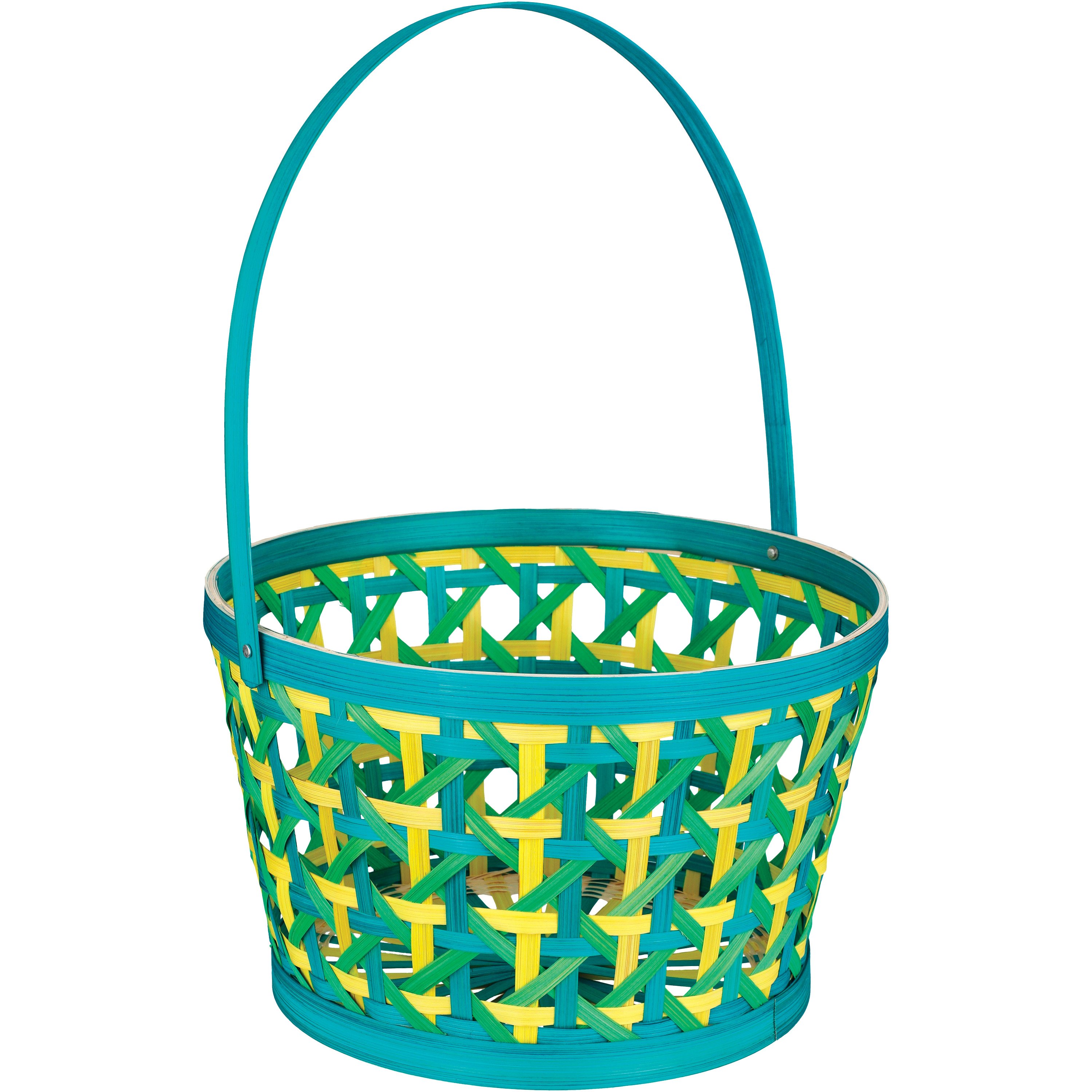 Destination Holiday Bamboo Easter Basket Blue & Yellow Shop Seasonal decor at HEB