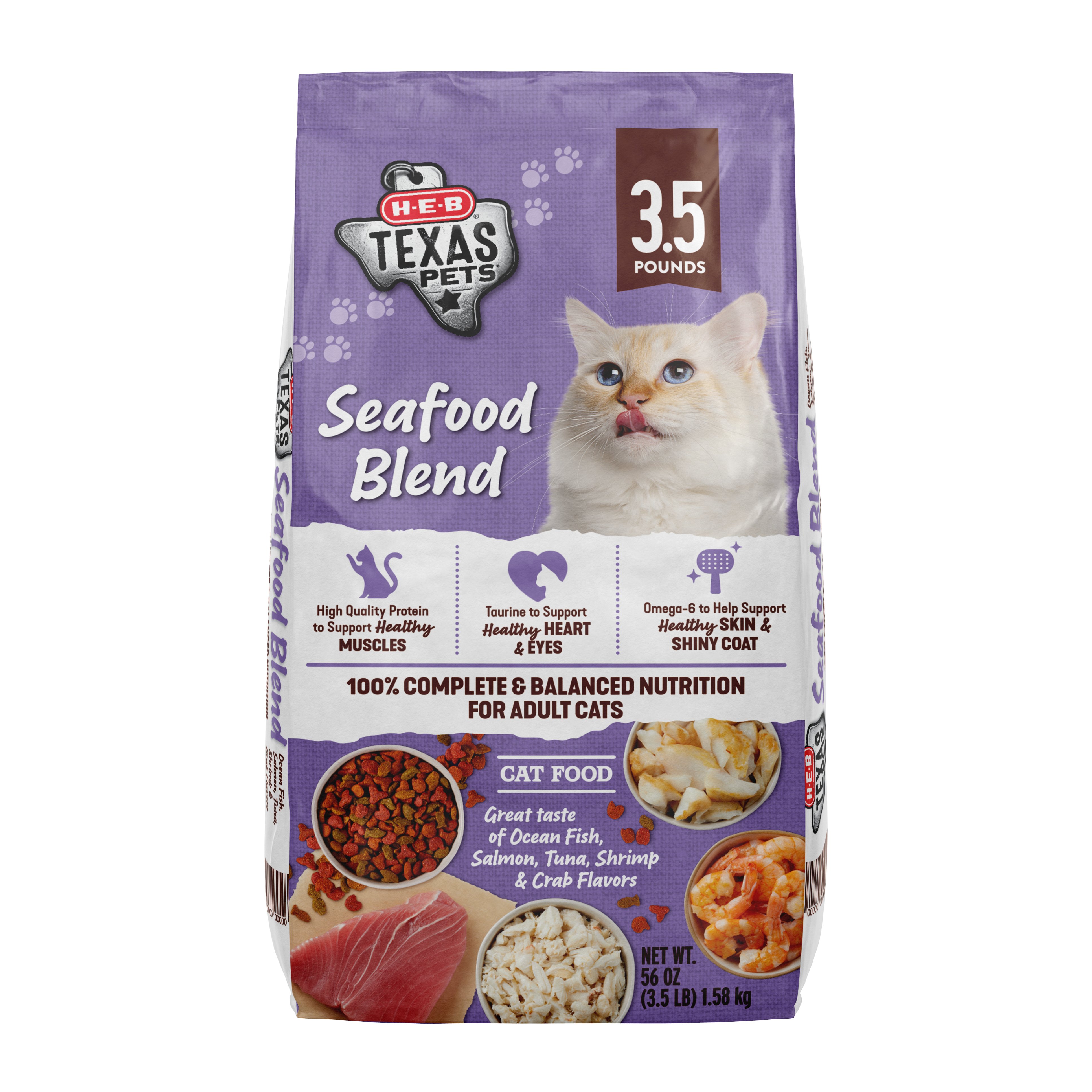 H E B Texas Pets Dry Cat Food Seafood Blend