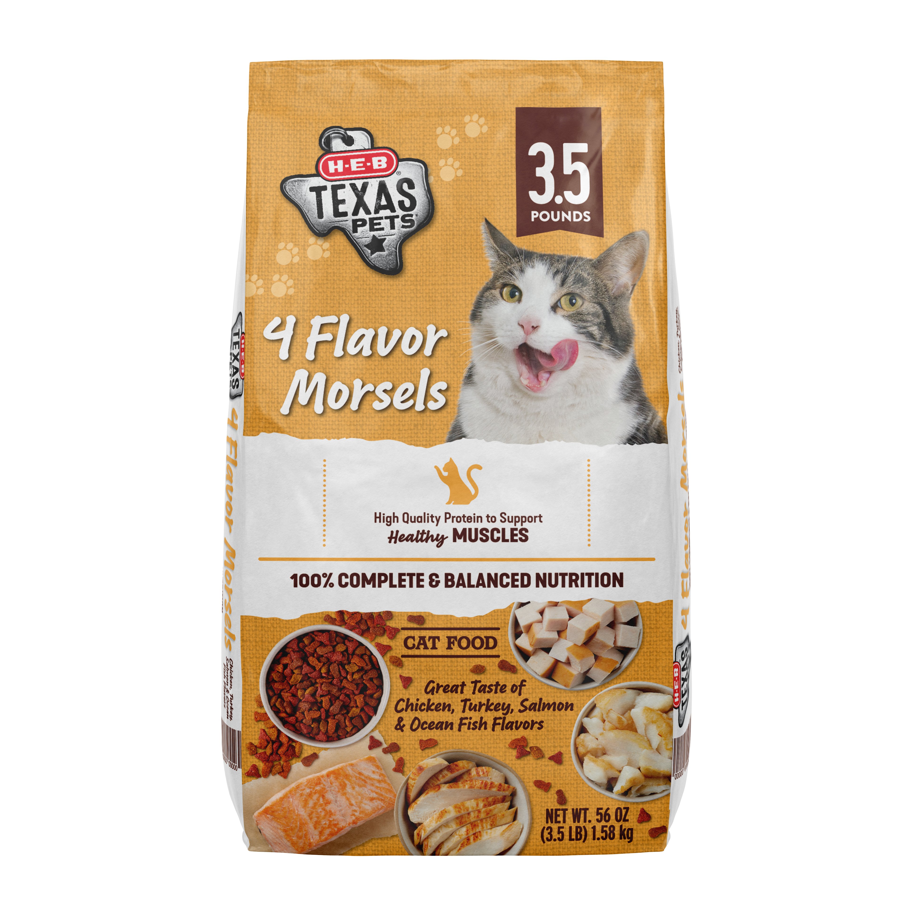 HEB Texas Pets Dry Cat Food 4 Flavor Morsels Shop Food at HEB