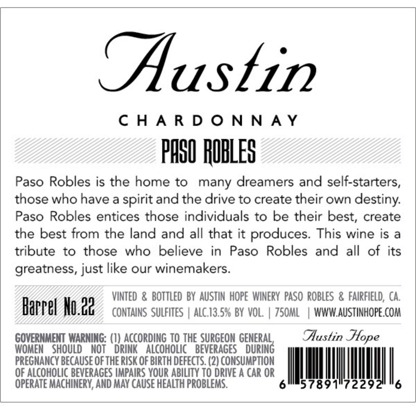 Austin Paso Robles Chardonnay; image 2 of 6