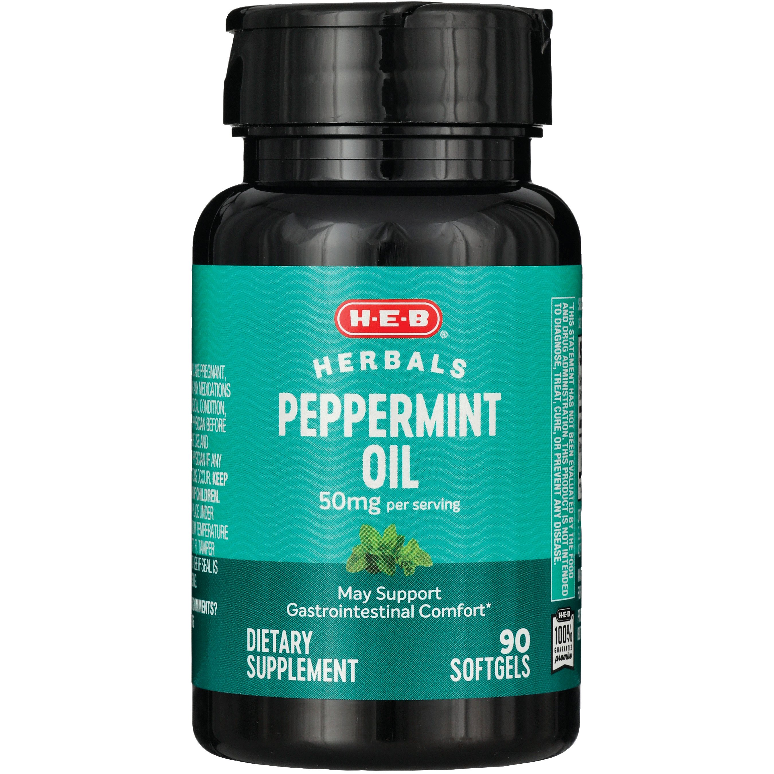 H E B Herbals Peppermint Oil Softgels 50 Mg Shop Herbs And Homeopathy