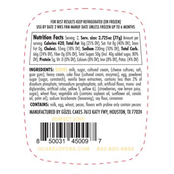 Guzel Cakes Strawberry Cheesecake Gourmet Dessert - Perfect Love, 5.45 oz