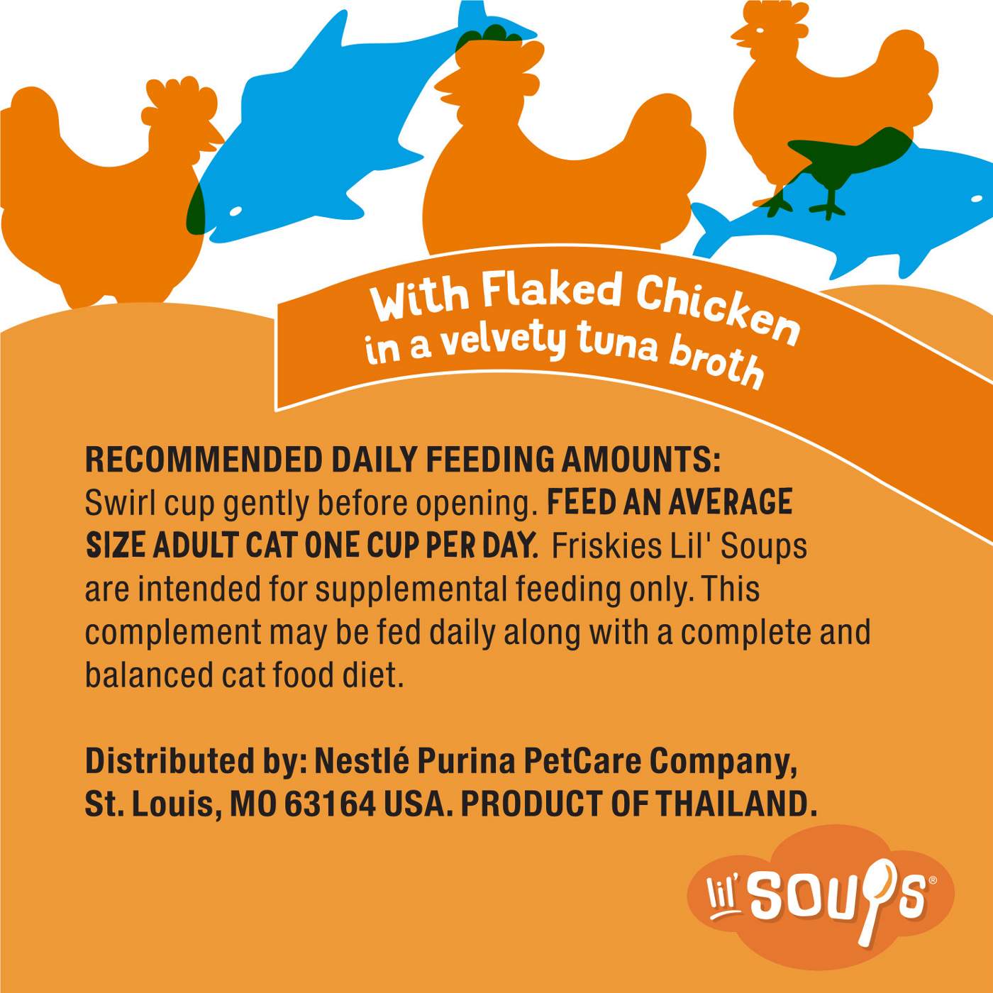 Friskies Purina Friskies Natural, Grain Free Wet Cat Food Lickable Cat Treats, Lil' Soups Flaked Chicken; image 4 of 5