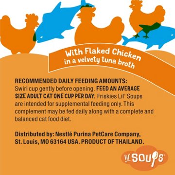 Friskies Purina Natural Grain Free Wet Cat Food Lickable Cat Treats - Lil' Soups Flaked Chicken