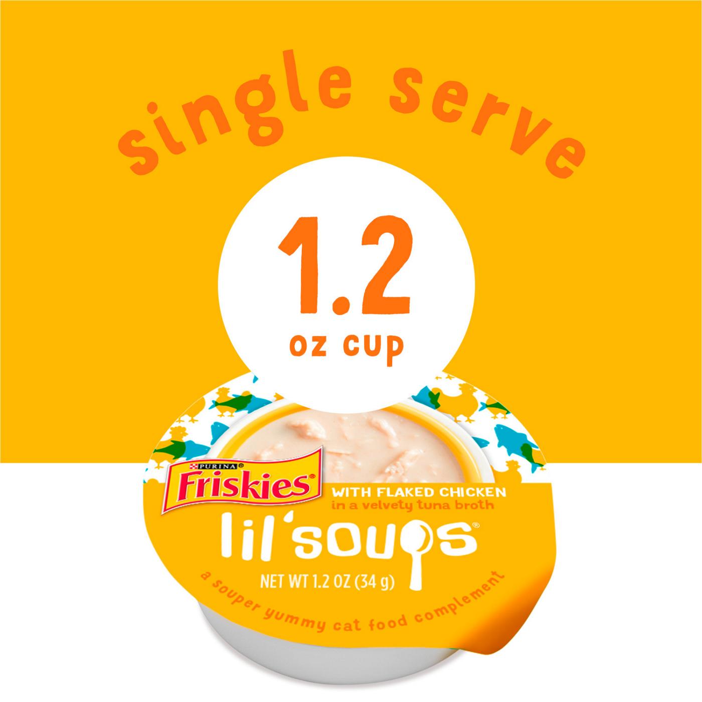 Friskies Purina Friskies Natural, Grain Free Wet Cat Food Lickable Cat Treats, Lil' Soups Flaked Chicken; image 5 of 5