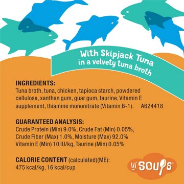 Friskies Purina Friskies Natural, Grain Free Senior Broth Wet Cat Food Lickable Cat Treats, Lil' Soups Skipjack Tuna