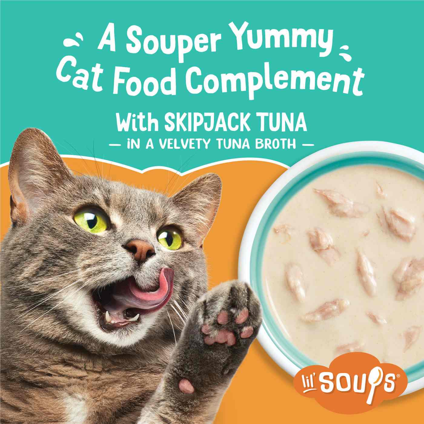 Friskies Purina Friskies Natural, Grain Free Senior Broth Wet Cat Food Lickable Cat Treats, Lil' Soups Skipjack Tuna; image 4 of 6