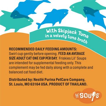 Friskies Purina Friskies Natural, Grain Free Senior Broth Wet Cat Food Lickable Cat Treats, Lil' Soups Skipjack Tuna
