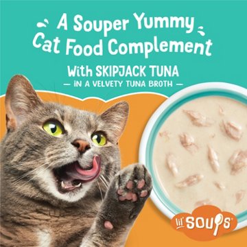 Friskies Purina Friskies Natural, Grain Free Senior Broth Wet Cat Food Lickable Cat Treats, Lil' Soups Skipjack Tuna