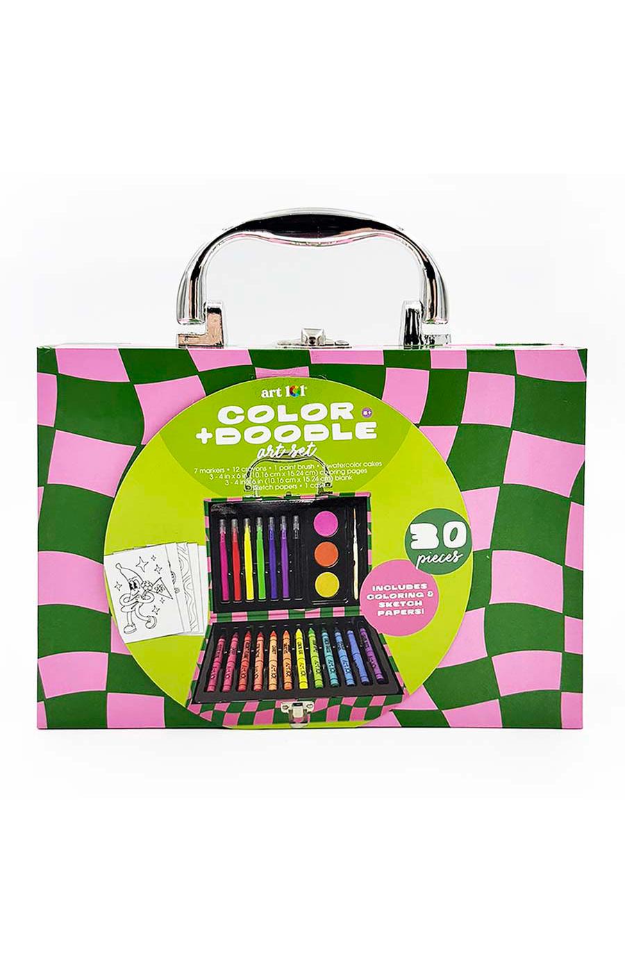 Art 101 Color & Doodle Art Set - Pink & Green Retro; image 1 of 5