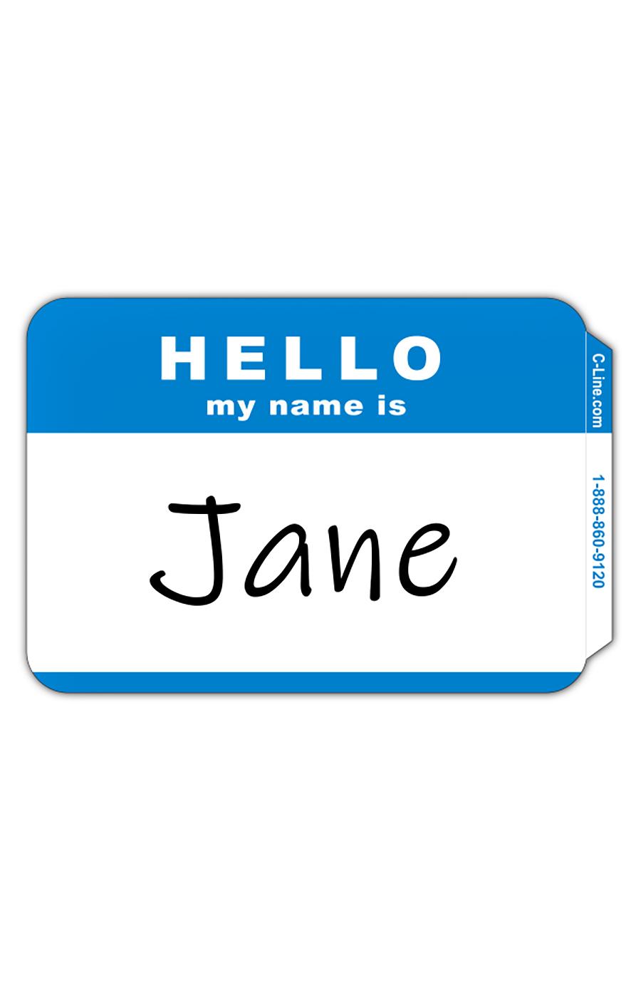 C-Line Hello My Name Is Peel & Stick Badge - Blue; image 2 of 2