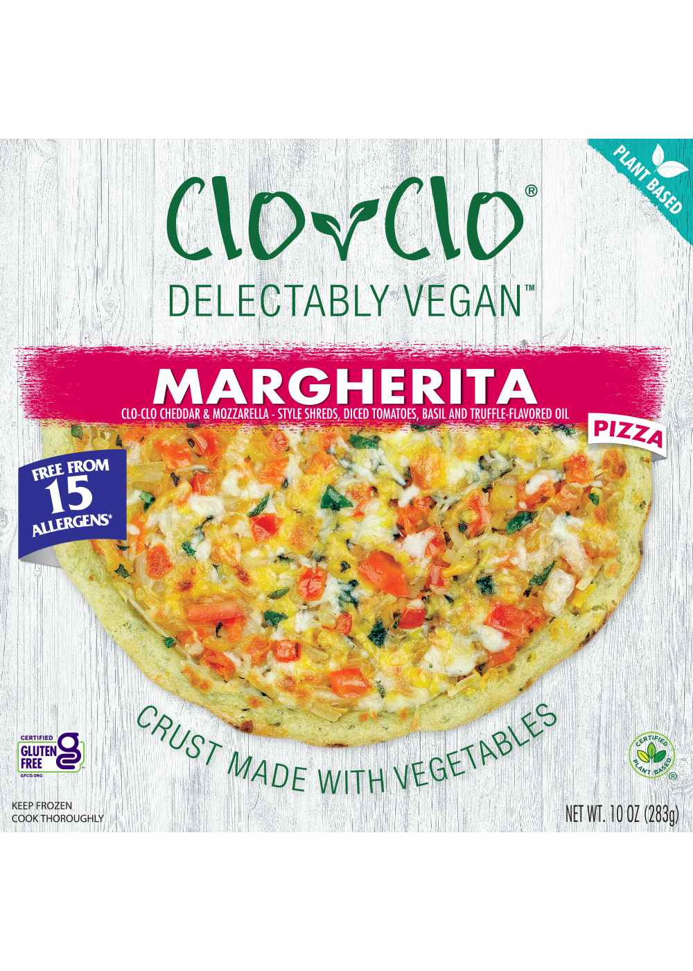Clo-Clo Vegan Frozen Pizza - Margherita; image 1 of 2
