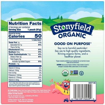Stonyfield Organic Dairy Free Smoothie Pouches - Strawbana Smash