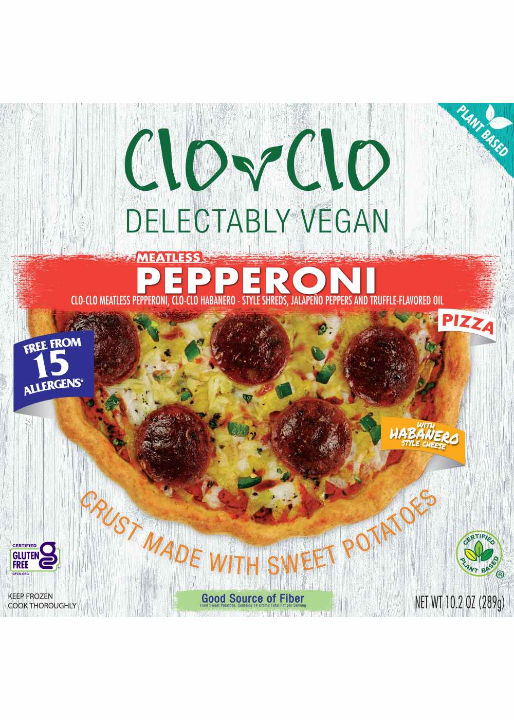 Clo-Clo Vegan Frozen Pizza - Spicy Meatless Pepperoni; image 1 of 2