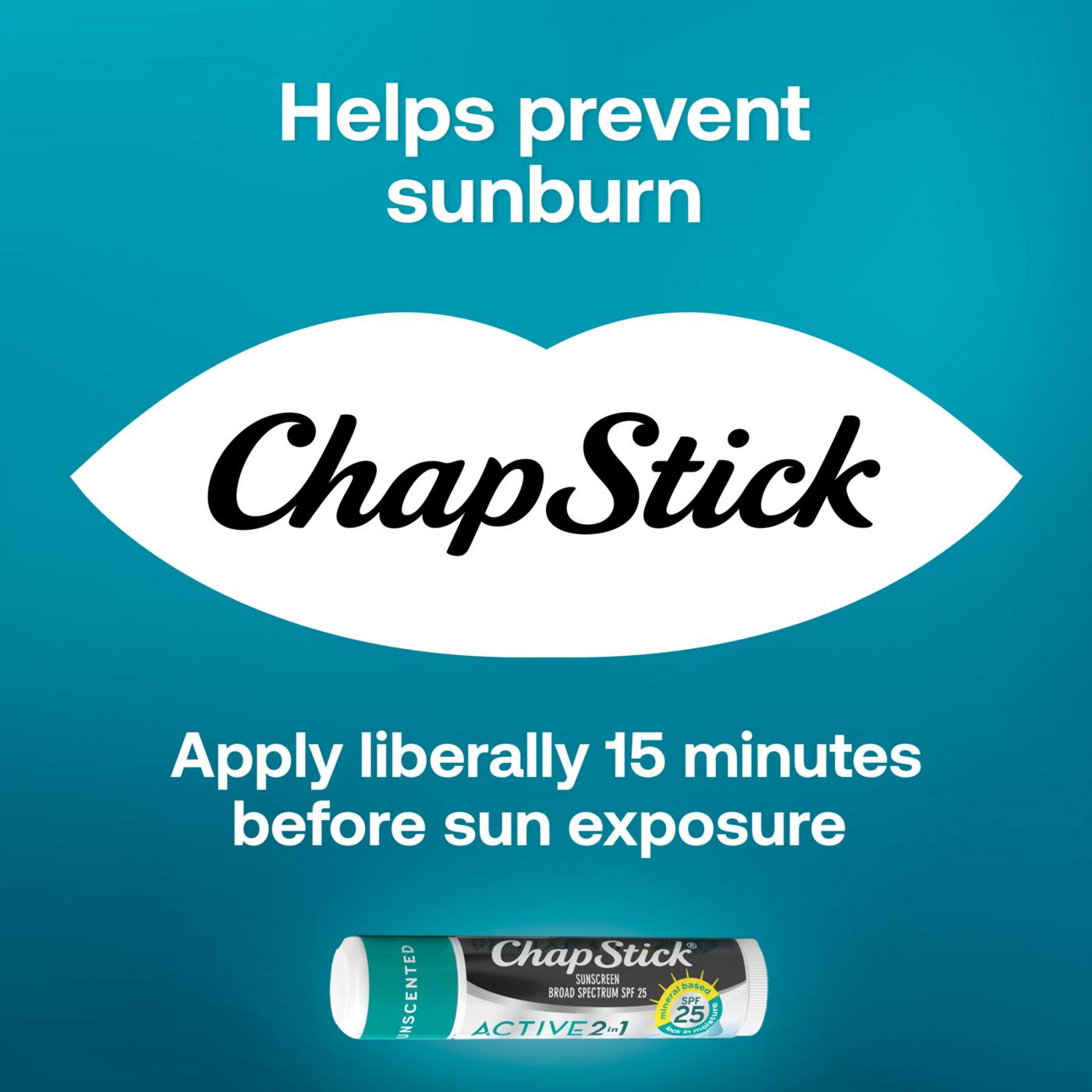 Chapstick Active 2 in 1 SPF 25 Mineral Base Unscented; image 4 of 6