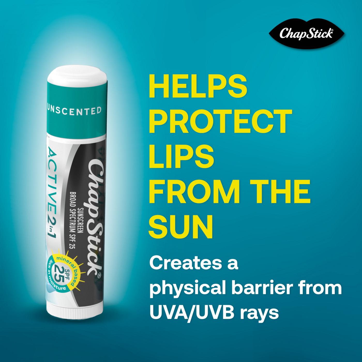 Chapstick Active 2 in 1 SPF 25 Mineral Base Unscented; image 5 of 6