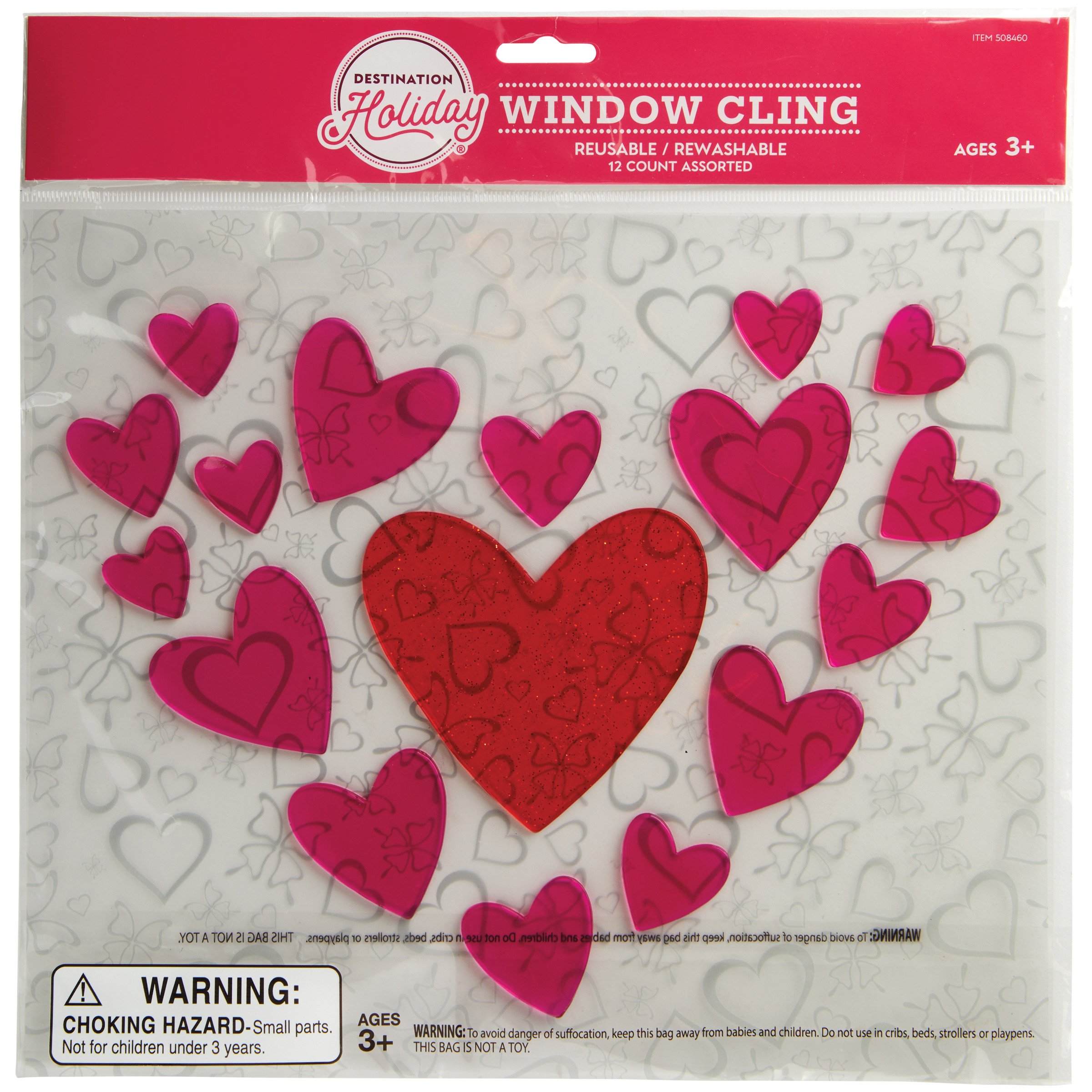 Destination Holiday Valentine S Day Multi Heart Gel Cling Shop Party Decor At H E B