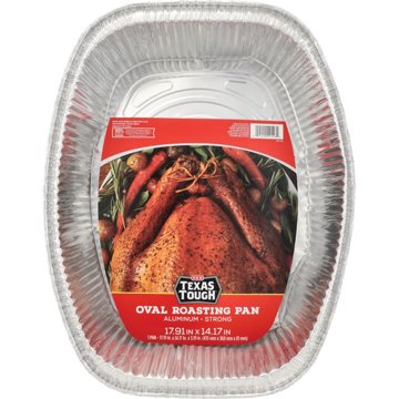 H-E-B Texas Tough Oval Foil Roaster Pan, 16" x 13"