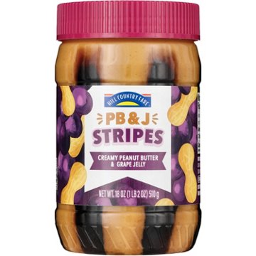 Hill Country Fare PB&J Stripes - Creamy Peanut Butter & Grape Jelly, 18 oz