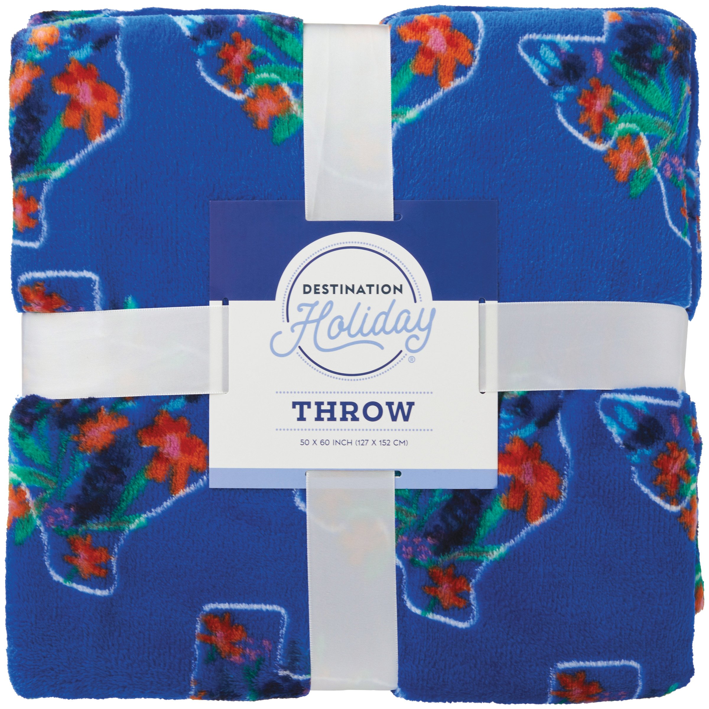 Destination Holiday Texas Plush Throw Blanket Blue Shop Blankets
