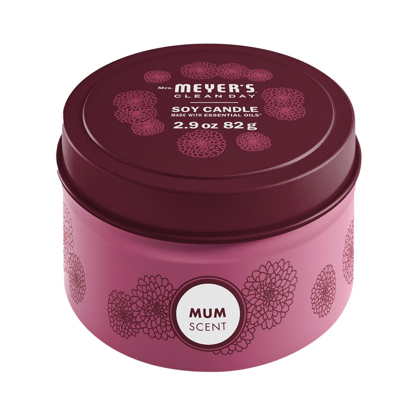 Mrs. Meyer's Clean Day Mum Scented Tin Candle; image 1 of 2