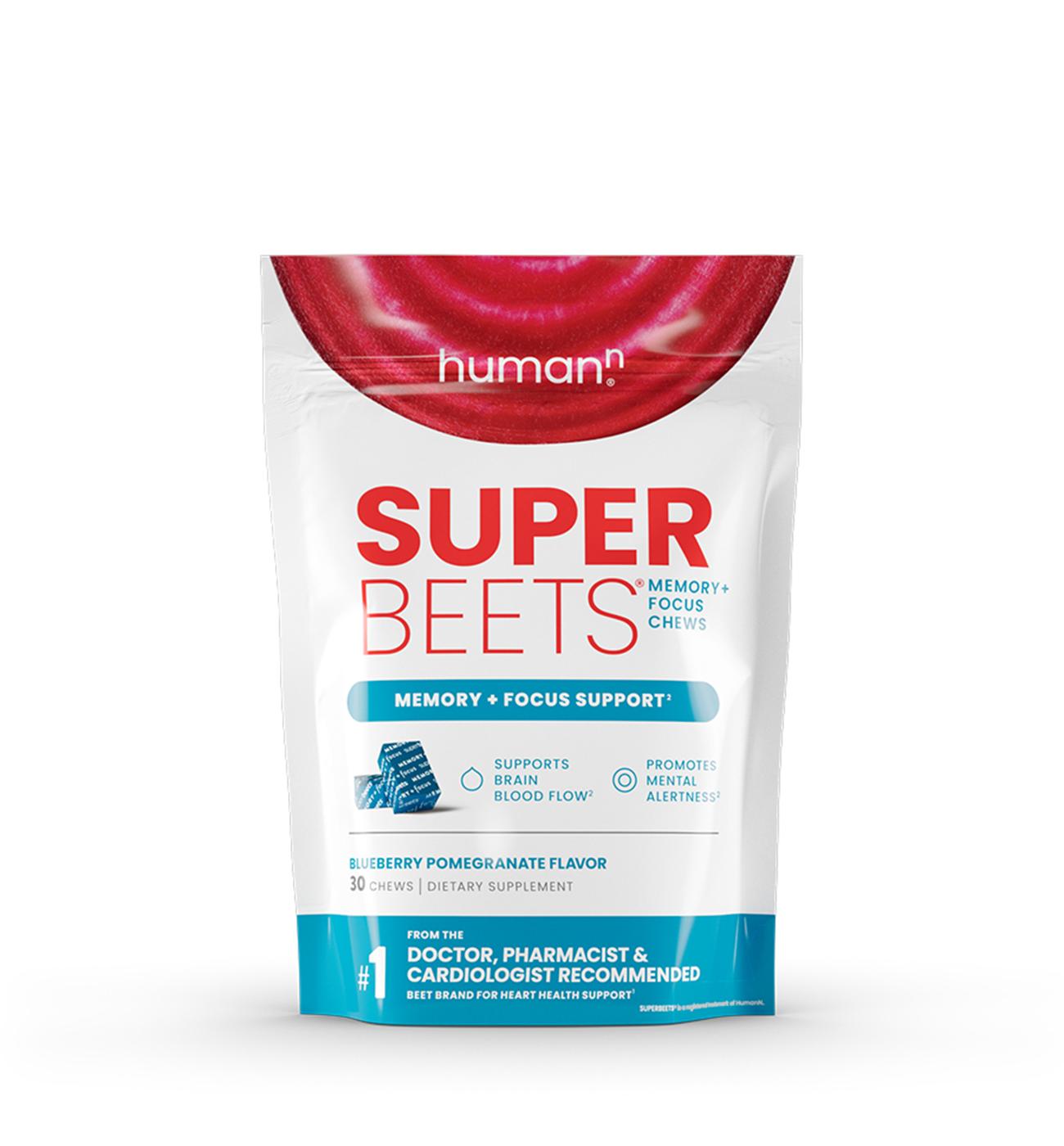 HumanN SuperBeets Memory + Focus Chews - Blueberry Pomegranate; image 1 of 2