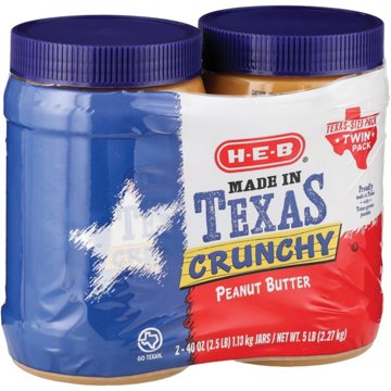 H-E-B Made in Texas Crunchy Peanut Butter – Texas-Size Pack Twin Pack