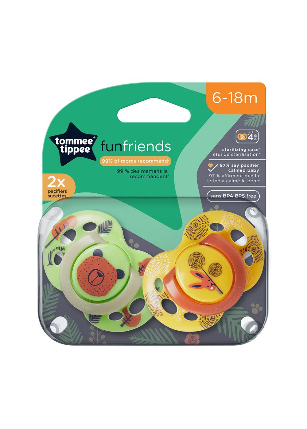 Tommee Tippee Fun Friends Pacifiers 618m Shop Pacifiers at HEB