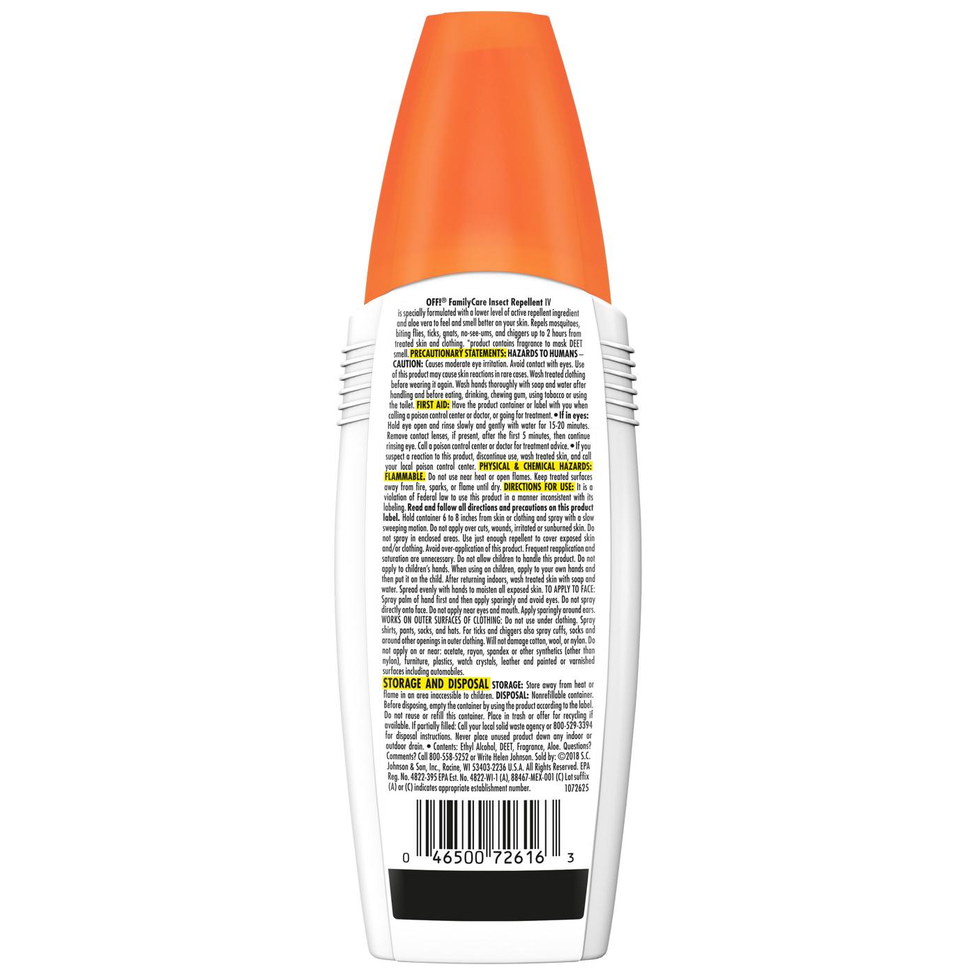 Off! FamilyCare Unscented Insect Repellent IV Spray; image 2 of 2