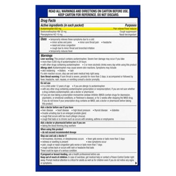 Theraflu Daytime Severe Cold Relief Powder, Cold and Cough Medicine Powder Packets, Honey Ginger Flavors