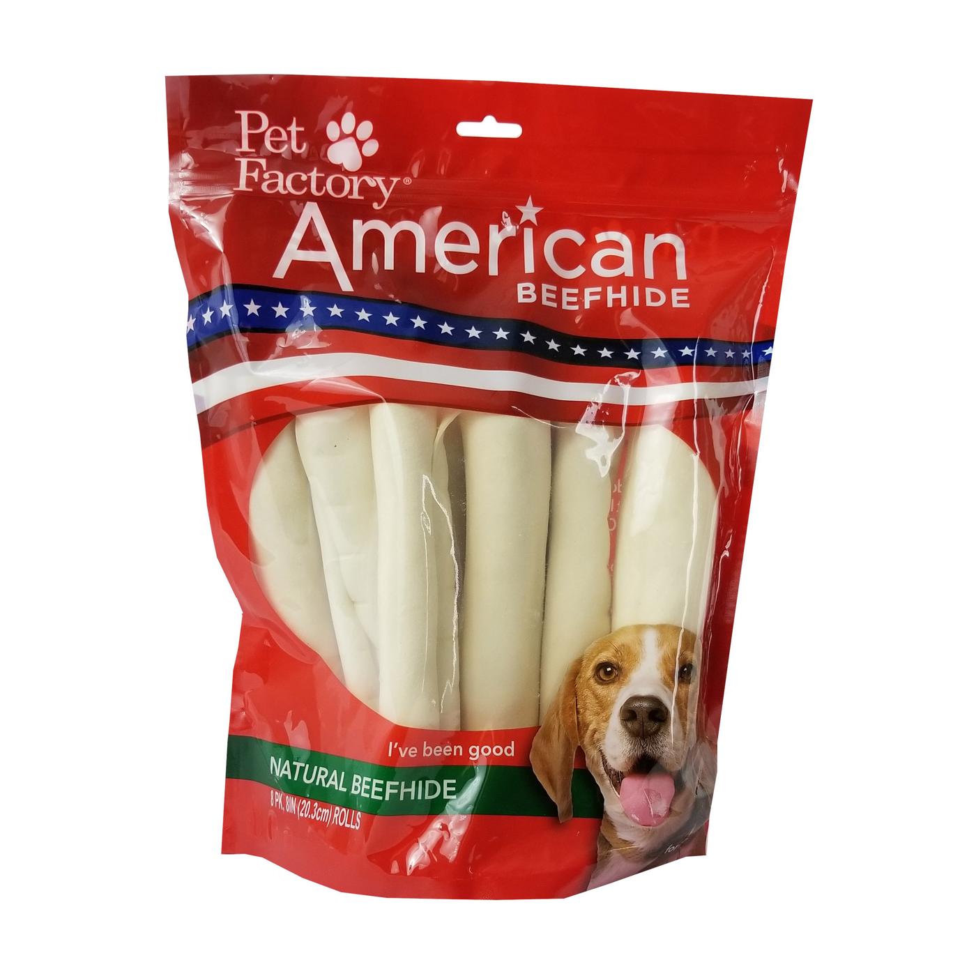 Pet Factory American Beefhide 8 Inch Rolls Dog Treats; image 1 of 2