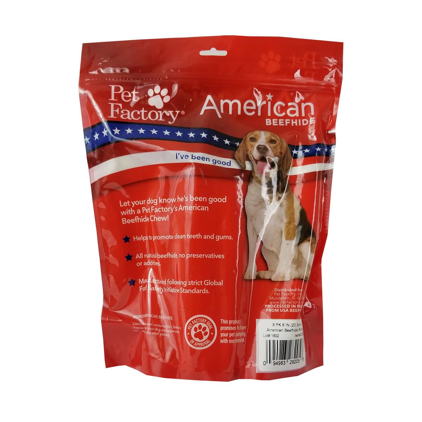 Pet Factory American Beefhide 8 Inch Rolls Dog Treats; image 2 of 2