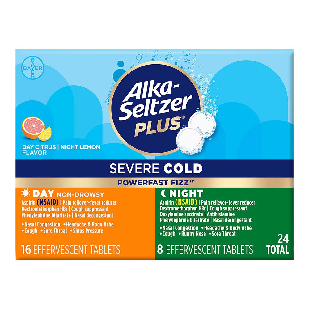 Alka-Seltzer Plus Severe Cold Powerfast Fizz Day & Night Tablets - Shop ...