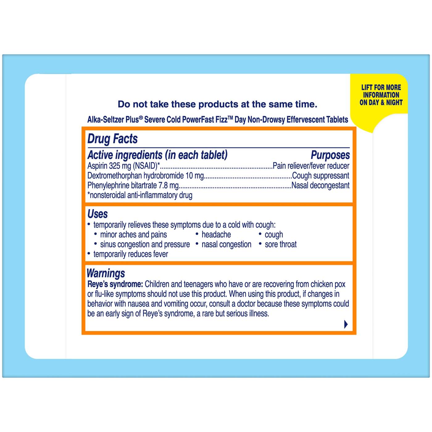 Alka-Seltzer Plus Severe Cold Powerfast Fizz Day & Night Tablets; image 4 of 6