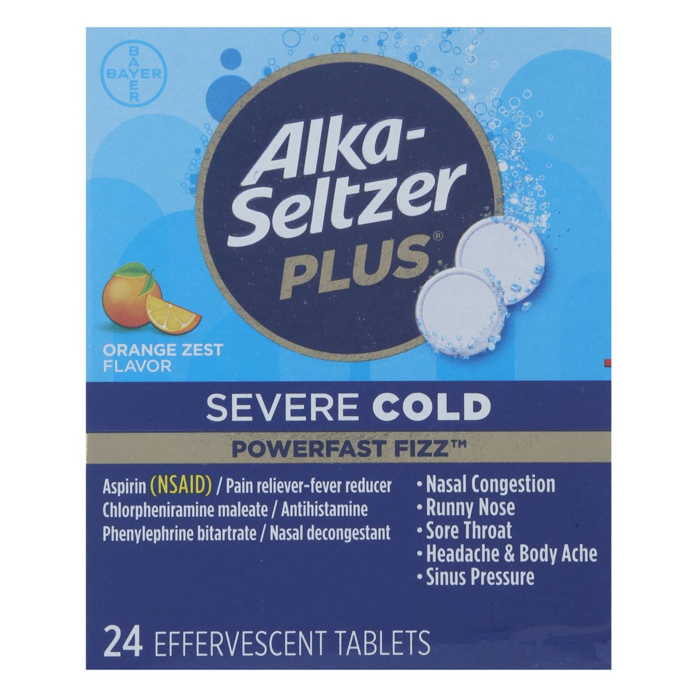 Alka-Seltzer Plus Severe Cold Powerfast Fizz Tablets - Orange; image 1 of 3