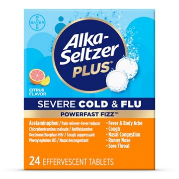 Alka-Seltzer Plus Severe Cold & Flu Powerfast Fizz Tablets - Citrus, 24 ct