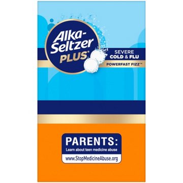 Alka-Seltzer Plus Severe Cold & Flu Powerfast Fizz Tablets - Citrus, 24 ct