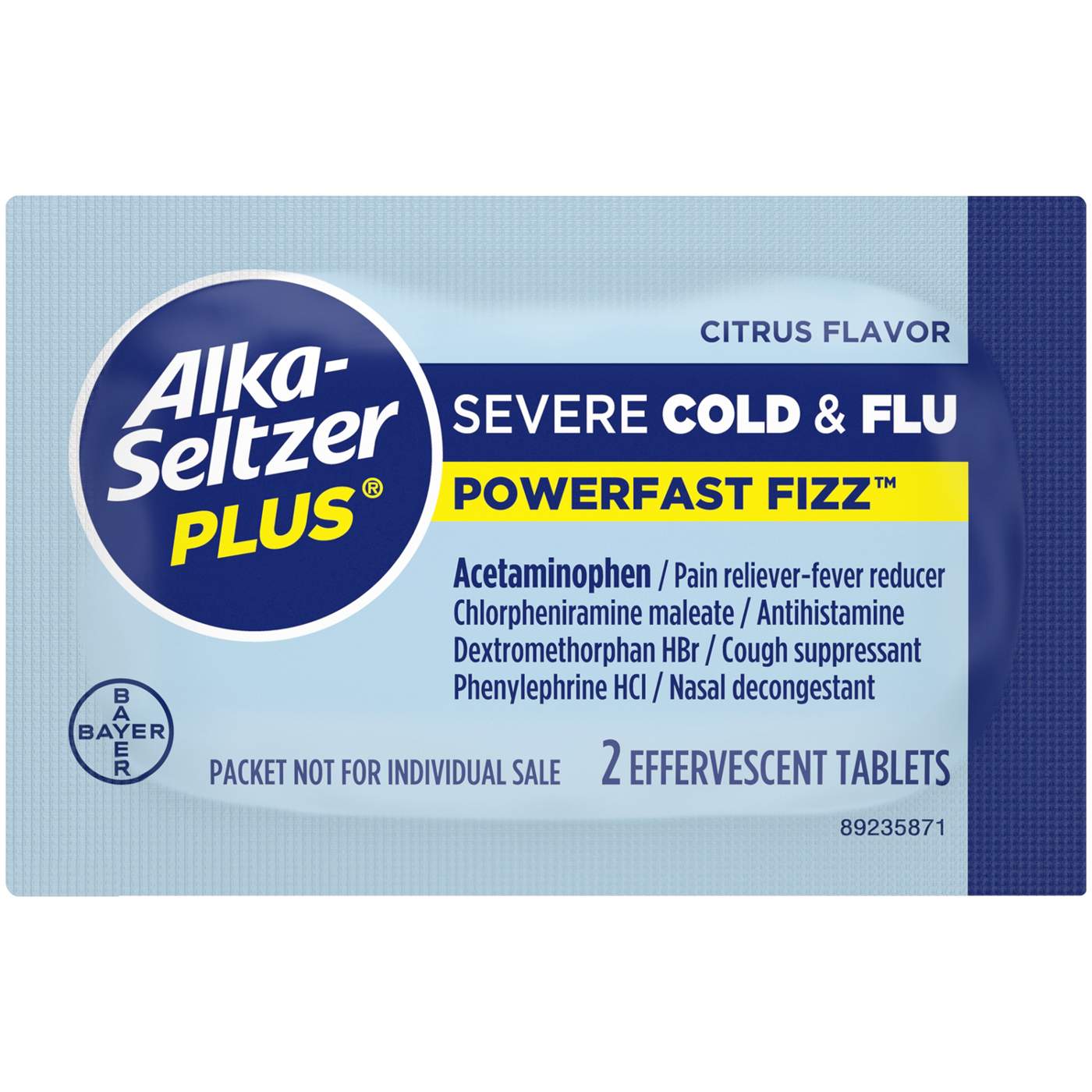 Alka-Seltzer Plus Severe Cold & Flu Powerfast Fizz Tablets - Citrus; image 6 of 6