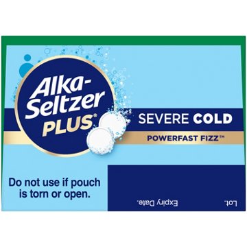 Alka-Seltzer Plus Severe Cold Powerfast Fizz Night Tablets - Lemon
