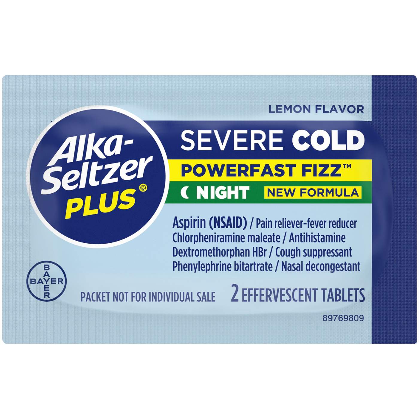 Alka-Seltzer Plus Severe Cold Powerfast Fizz Night Tablets - Lemon; image 3 of 8
