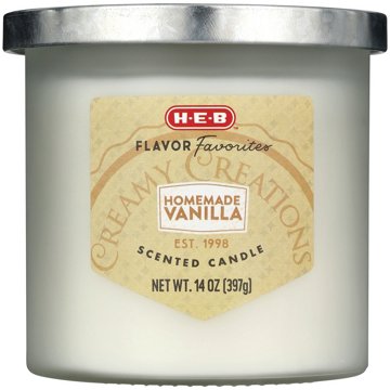 H-E-B Flavor Favorites Creamy Creations Homemade Vanilla Ice Cream Scented Candle, 14 oz